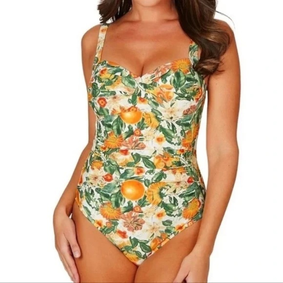 Nip Tuck Other - Nip Tuck | Joanne Citrus Twist Front One Piece Swimsuit Size 8 Swim Beach Pool